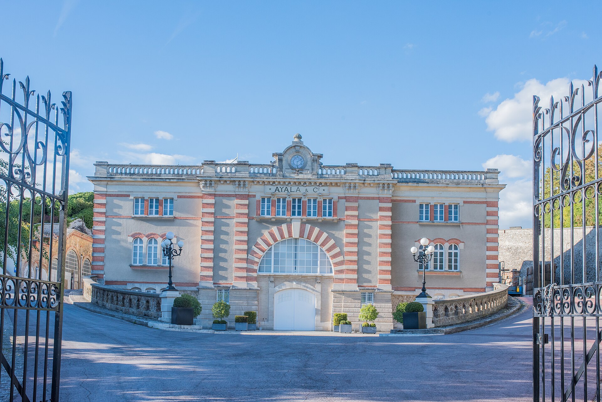 Exterior view of the rebuilt Ayala Champagne house building