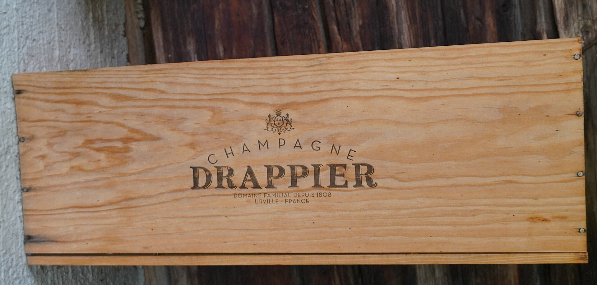Drappier Champagne house signage displayed at a location in Austria