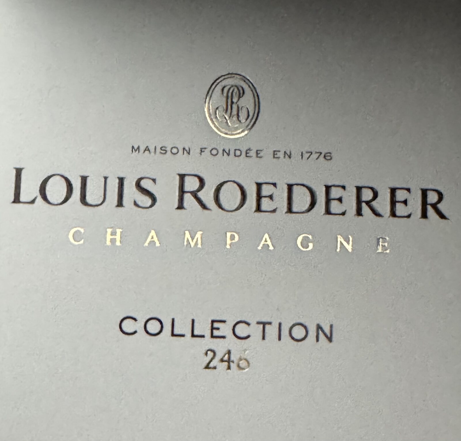 Louis Roederer Collection 246 embossed packaging